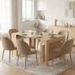 Meroria Table extensible console bois marron clair