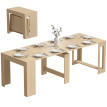 Meroria Table extensible console bois marron clair