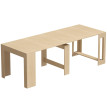 Meroria Table extensible console bois marron clair