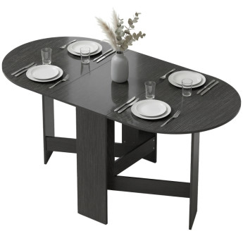 Enria Table de cuisine pliante gain de place noir