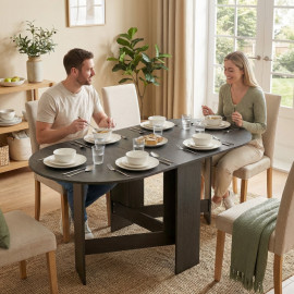 Enria Table de cuisine pliante gain de place noir