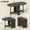 Enria Table de cuisine pliante gain de place noir