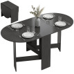 Enria Table de cuisine pliante gain de place noir