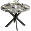 Table à manger pliante Elian ronde 2 à 6 personnes gris ciment