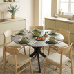 Table à manger pliante Elian ronde 2 à 6 personnes gris ciment