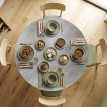Table à manger pliante Elian ronde 2 à 6 personnes gris ciment