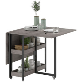 Table à manger Toraro pliable industrielle extensible 4 personnes gris