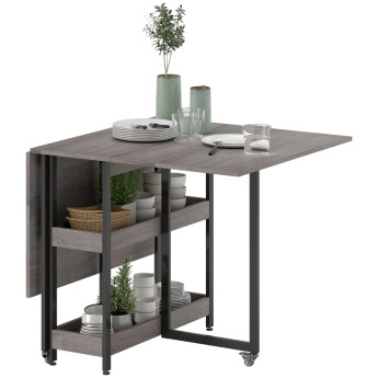 Table à manger Toraro pliable industrielle extensible 4 personnes gris