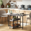 Table à manger Toraro pliable industrielle extensible 4 personnes gris