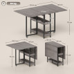 Table à manger Toraro pliable industrielle extensible 4 personnes gris