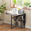 Table à manger Toraro pliable industrielle extensible 4 personnes gris