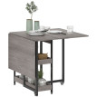 Table à manger Toraro pliable industrielle extensible 4 personnes gris