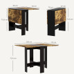 Table pliante Aubvium table de cuisine gain de place brun rustique noir