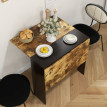Table pliante Aubvium table de cuisine gain de place brun rustique noir
