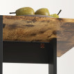 Table pliante Aubvium table de cuisine gain de place brun rustique noir