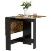 Table pliante Aubvium table de cuisine gain de place brun rustique noir