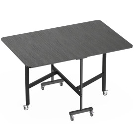 Table à Manger Celia Pliante sur Roulettes Industrielle Noir
