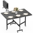 Table à Manger Celia Pliante sur Roulettes Industrielle Noir