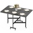 Table à Manger Celia Pliante sur Roulettes Industrielle Noir