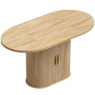 Table à manger Heloac ovale 6 personnes rangement chêne