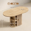 Table à manger Heloac ovale 6 personnes rangement chêne