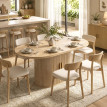 Table à manger Heloac ovale 6 personnes rangement chêne