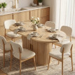 Table à manger Heloac ovale 6 personnes rangement chêne