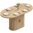 Table à manger Heloac ovale 6 personnes rangement chêne