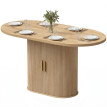 Table à manger Heloac ovale 6 personnes rangement chêne