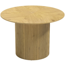 Table à manger ronde Elreys moderne 110 cm chêne
