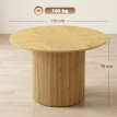 Table à manger ronde Elreys moderne 110 cm chêne