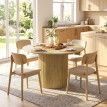 Table à manger ronde Elreys moderne 110 cm chêne