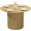 Table à manger ronde Elreys moderne 110 cm chêne