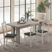 Table à Manger Aubea Industrielle Bois Acier Gris