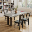 Table à Manger Aubea Industrielle Bois Acier Gris