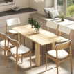 Table de salle à manger Celenine extensible 6 à 8 personnes bois naturel