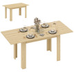 Table de salle à manger Celenine extensible 6 à 8 personnes bois naturel