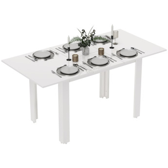 Table à manger Teranenne extensible moderne 4 6 personnes blanc