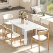 Table à manger Teranenne extensible moderne 4 6 personnes blanc