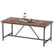 Table à manger Aurio industrielle 6 à 8 personnes marron rustique