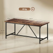 Table à manger Aurio industrielle 6 à 8 personnes marron rustique