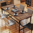 Table à manger Aurio industrielle 6 à 8 personnes marron rustique