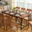 Table à manger Aurio industrielle 6 à 8 personnes marron rustique