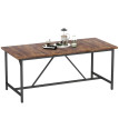 Table à manger Aurio industrielle 6 à 8 personnes marron rustique