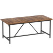 Table à manger Aurio industrielle 6 à 8 personnes marron rustique