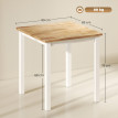 Estuas Table à manger compacte bois de caoutchouc chêne blanc