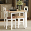 Estuas Table à manger compacte bois de caoutchouc chêne blanc