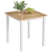 Estuas Table à manger compacte bois de caoutchouc chêne blanc