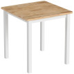 Estuas Table à manger compacte bois de caoutchouc chêne blanc