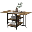 Palia Table à manger pliante industrielle marron noir